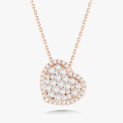 "With Love" Pave Heart With Halo Necklace