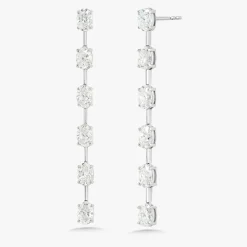 Ralph Oval Diamond Dangle Stud Earrings 3.62 ctw