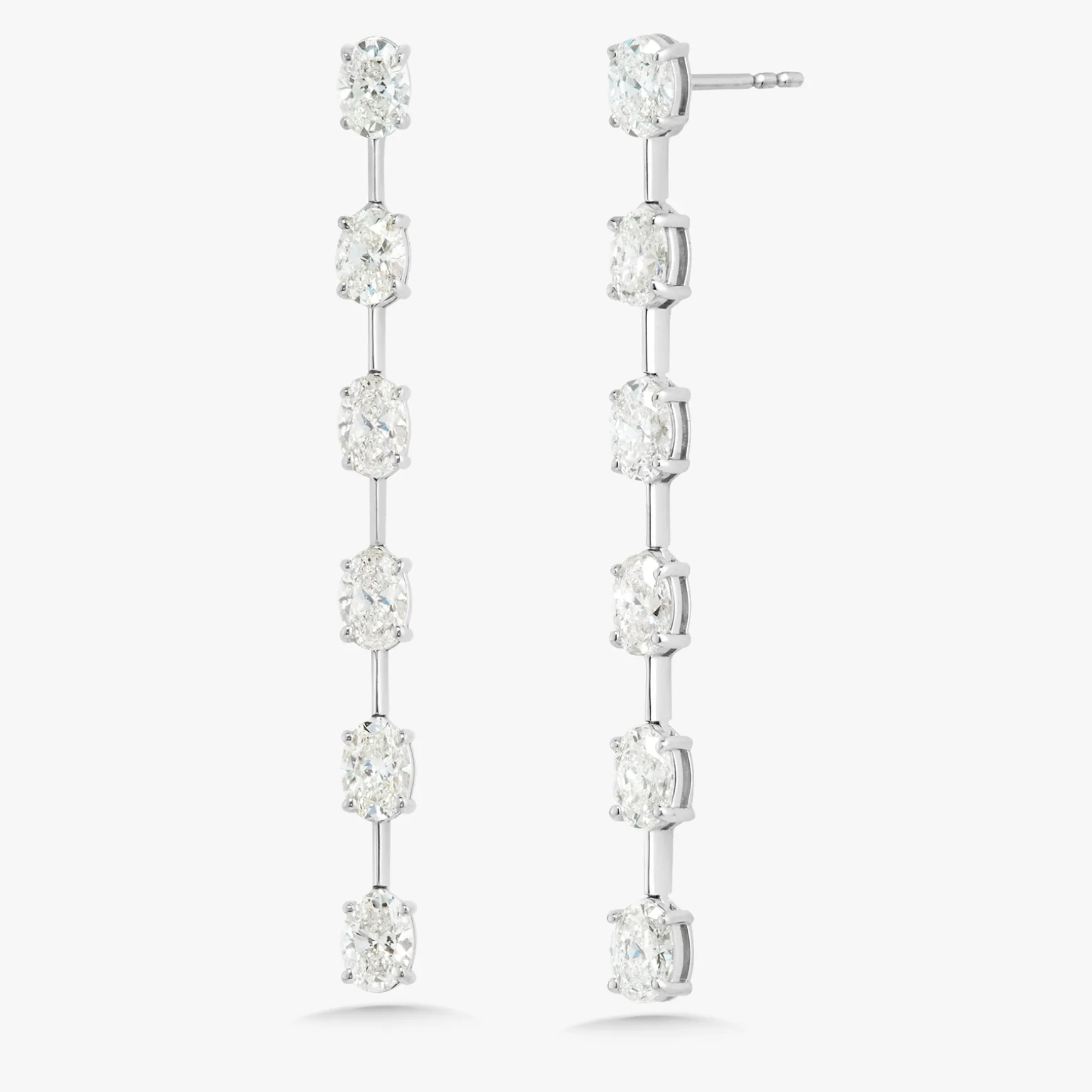 Ralph Oval Diamond Dangle Stud Earrings 3.62 ctw
