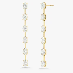 Ralph Oval Diamond Dangle Stud Earrings 3.62 ctw
