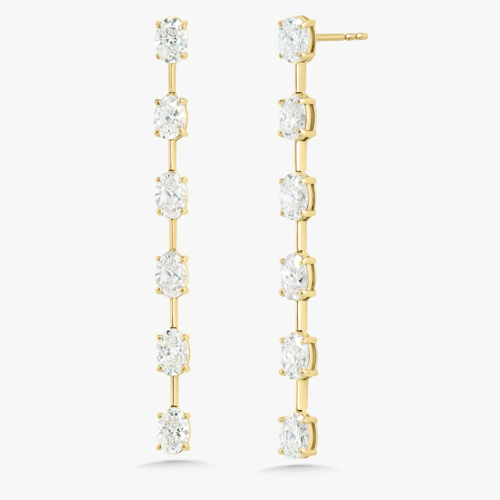 Ralph Oval Diamond Dangle Stud Earrings 3.62 ctw