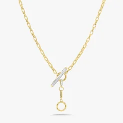 Rectangle Rolo Chain With Diamond Toggle & Removable Lariat