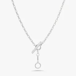 Rectangle Rolo Chain With Diamond Toggle & Removable Lariat