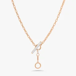 Rectangle Rolo Chain With Diamond Toggle & Removable Lariat