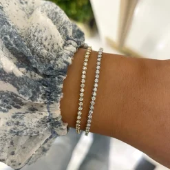 Reed Dainty Floating Halfway Diamond Chain Bracelet 0.54 ctw