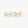 Remi Tiny Diamond Dog Bone Stud Earrings