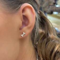 Remi Tiny Diamond Dog Bone Stud Earrings
