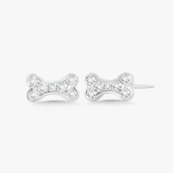 Remi Tiny Diamond Dog Bone Stud Earrings