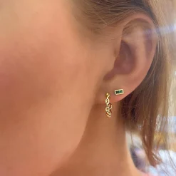 Reo Oval Chain Link Gold Hoop Earrings