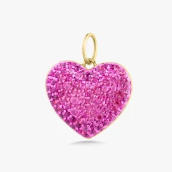Reversible Pink Sapphire & Diamond Heart Charm