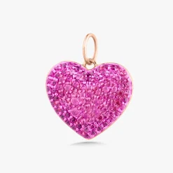 Reversible Pink Sapphire & Diamond Heart Charm