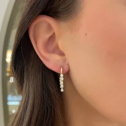 Romy Dangle Drop Hoops 1.36 ctw