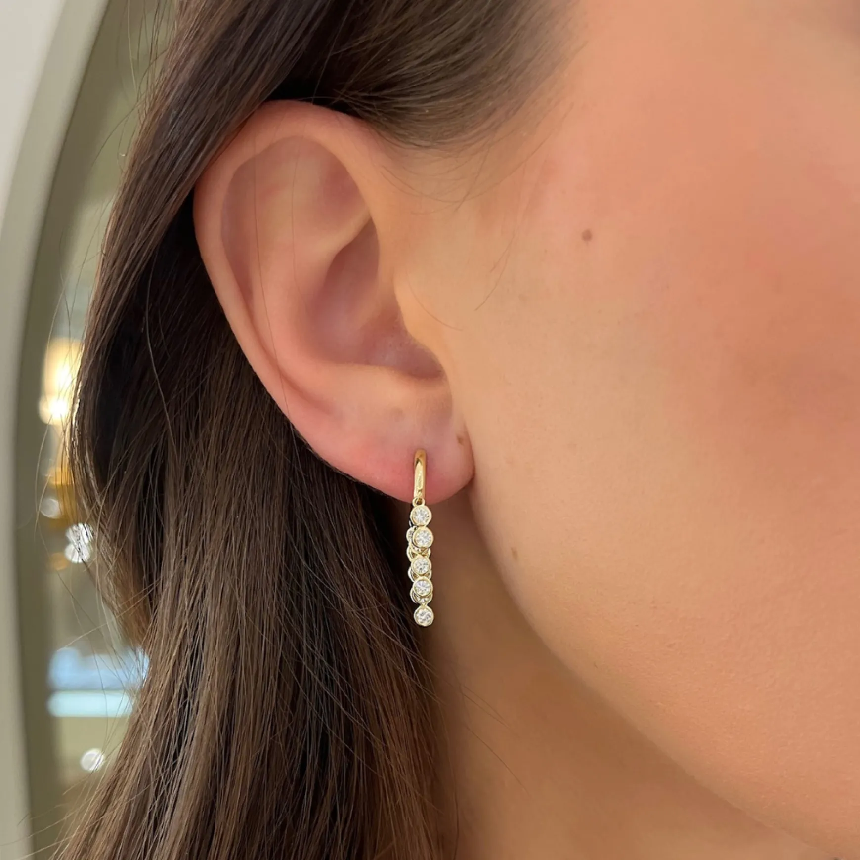 Romy Dangle Drop Hoops 1.36 ctw