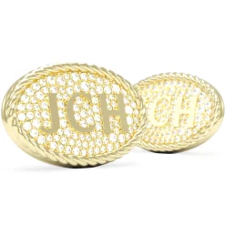 Rope Pave Diamond Oval Cuff Links