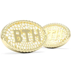 Rope Pave Diamond Oval Cuff Links