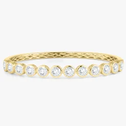 Round Diamond Bezel Bangle Bracelet 6.05 ctw