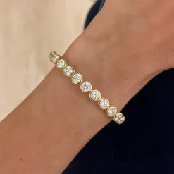 Round Diamond Bezel Bangle Bracelet 6.05 ctw