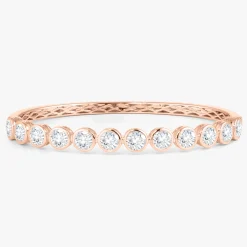 Round Diamond Bezel Bangle Bracelet 6.05 ctw