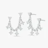 Round Drops Double Piercing Diamond Stud Earrings 1.76 ctw