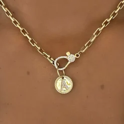 Round Rope Diamond Initial Charm