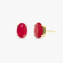 Ruby Oval Stud Earrings
