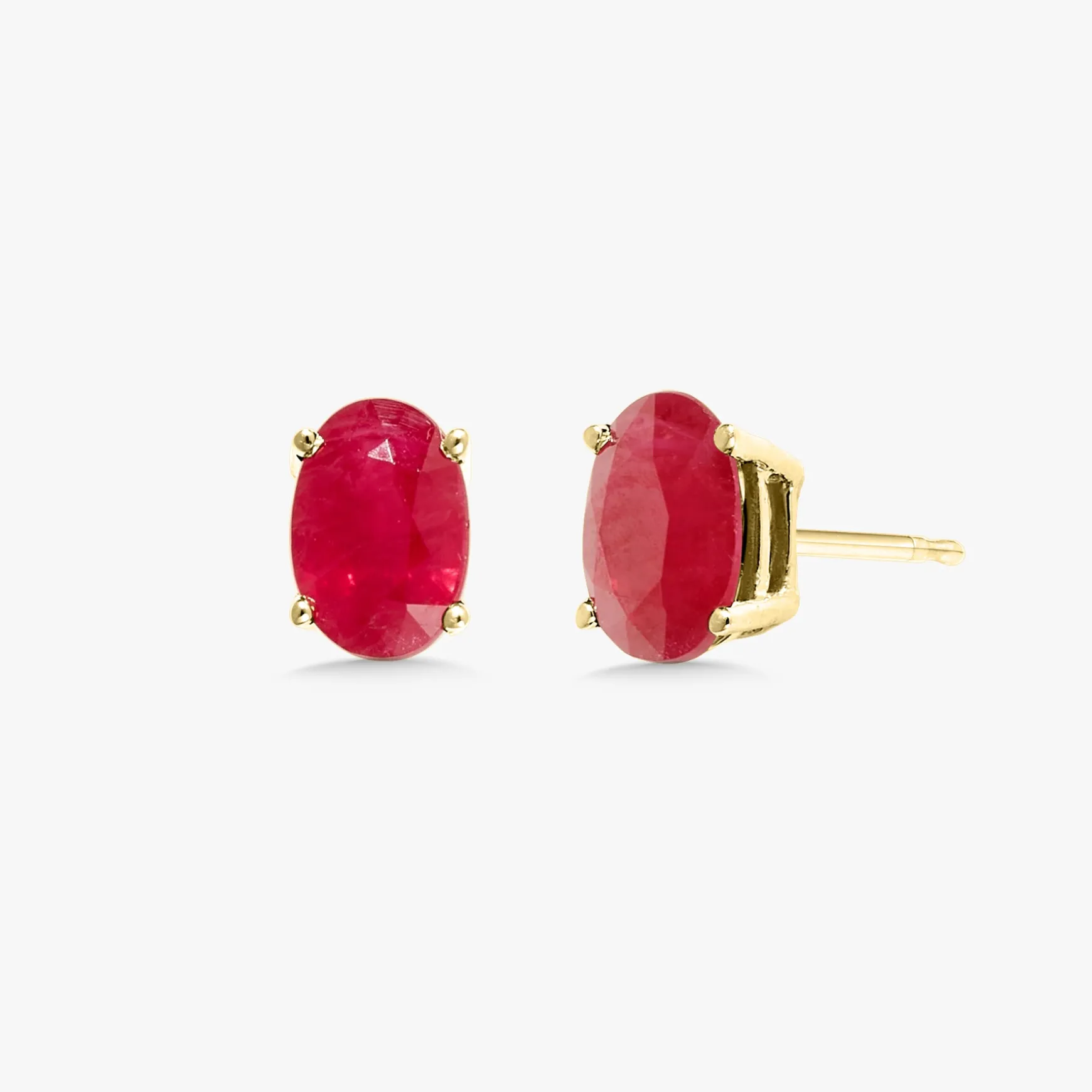 Ruby Oval Stud Earrings