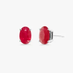 Ruby Oval Stud Earrings