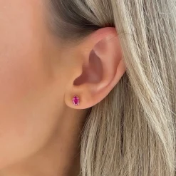 Ruby Oval Stud Earrings