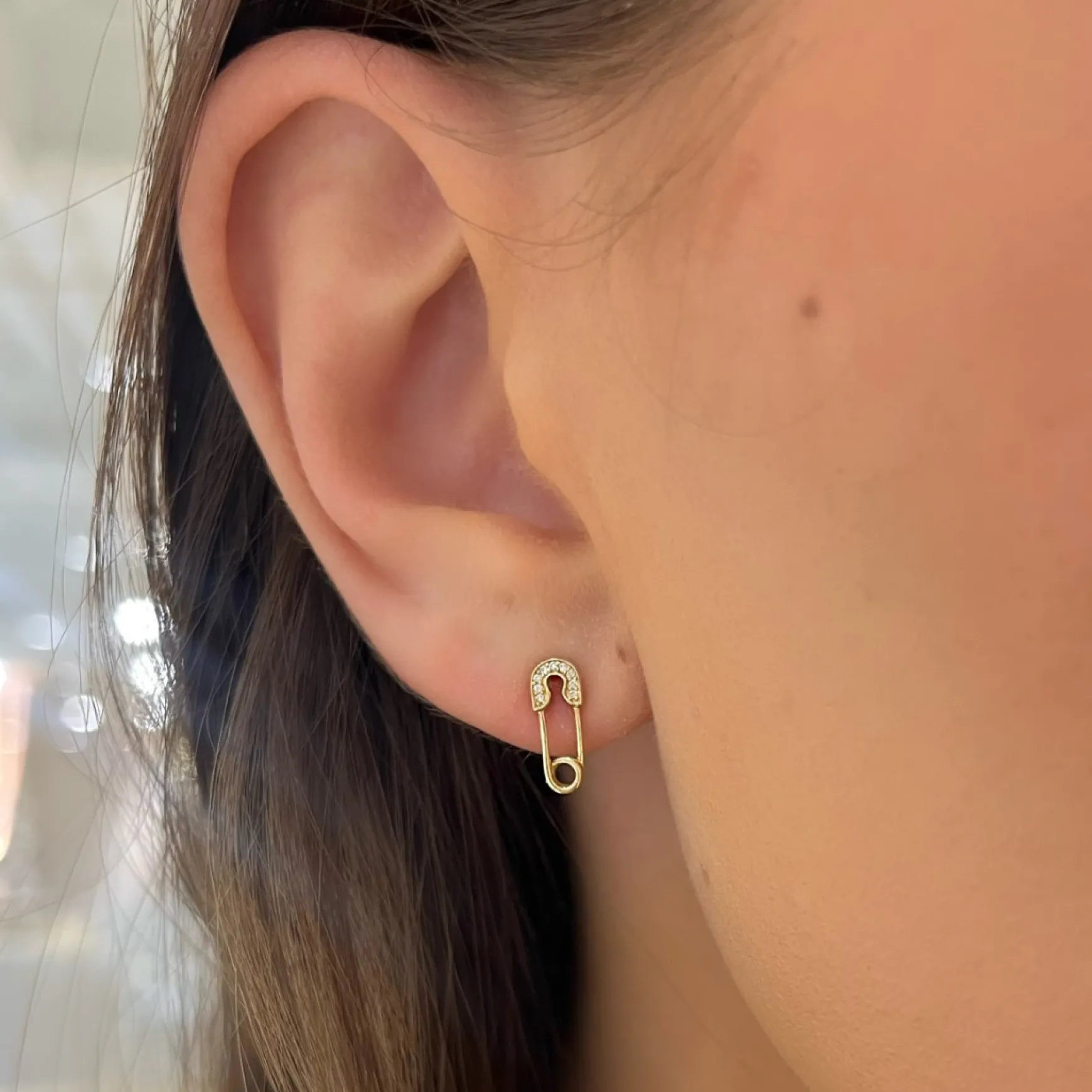 Safety Pin Stud Earrings