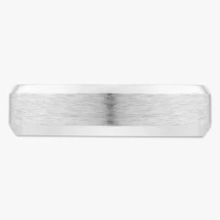 Satin Center Wedding Band with Beveled High Polished Edges 6mm