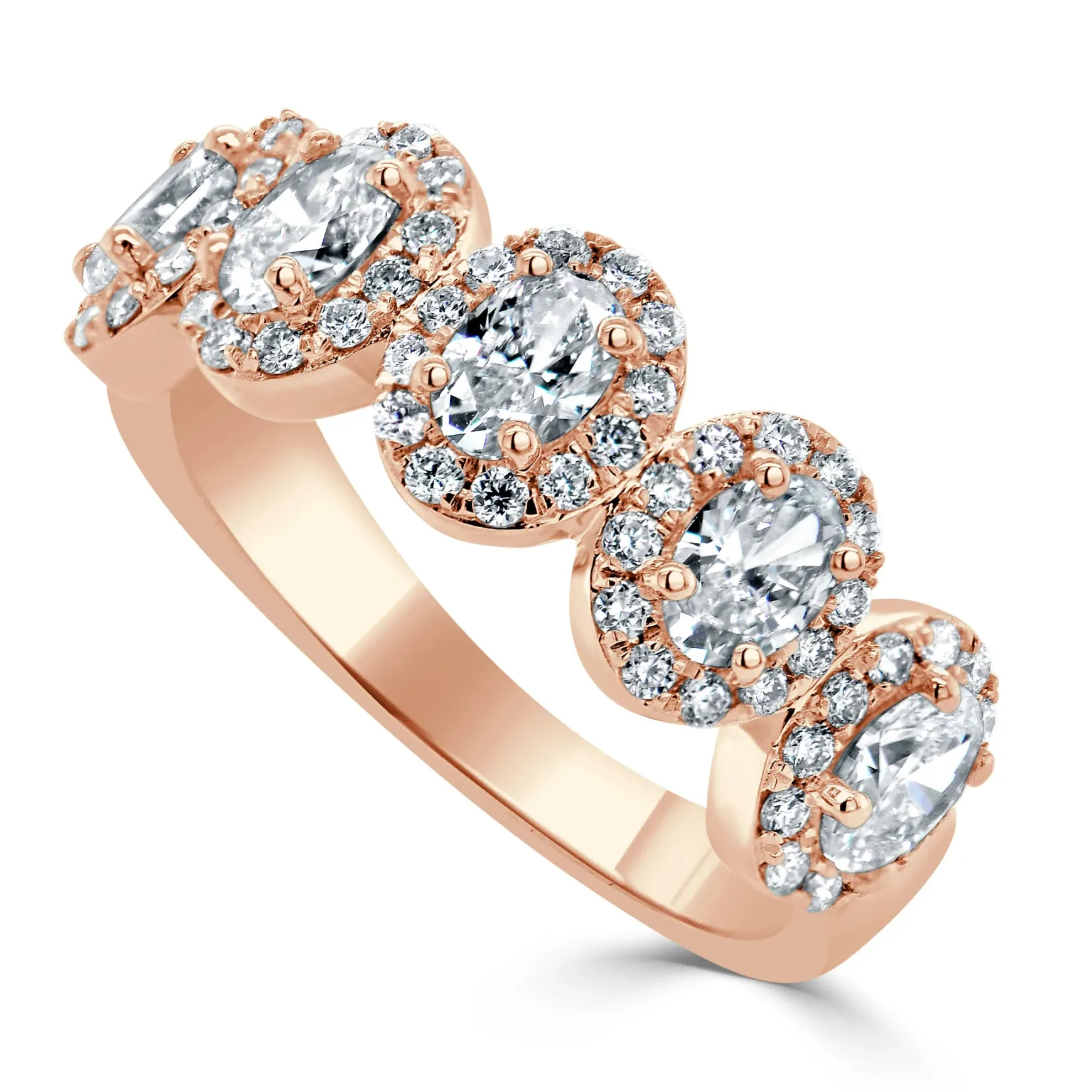 Schwan Oval Diamond Halo Band 1.45 ctw