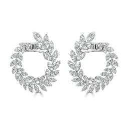 Sienna Diamond Ivy Front Facing Hoop Earrings