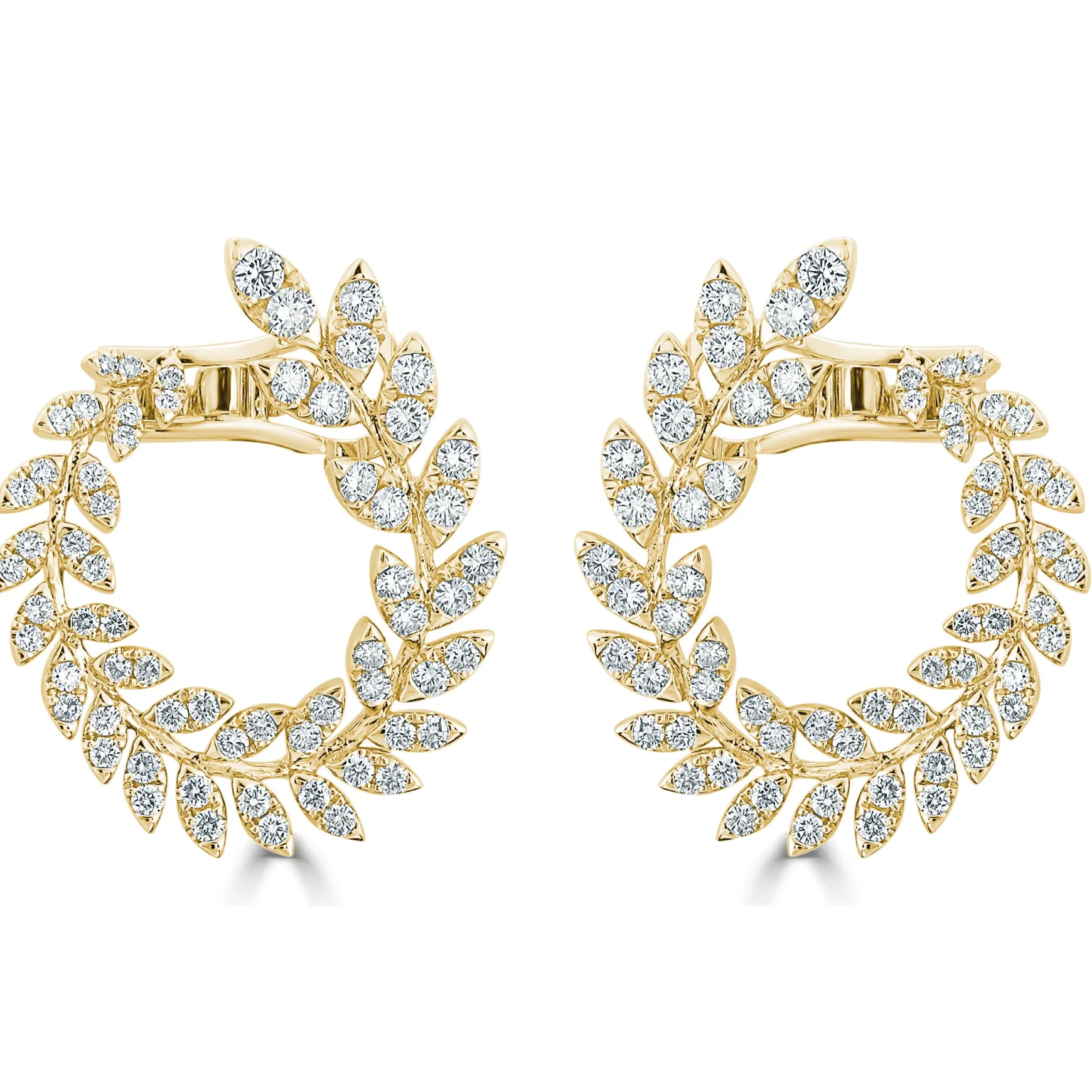 Sienna Diamond Ivy Front Facing Hoop Earrings