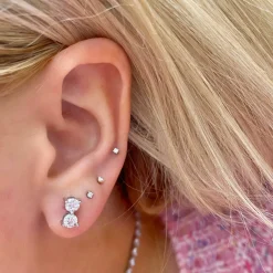 Sisk Two Stone Stud Earrings