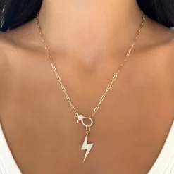Skyler Pave Diamond Lightning Bolt Charm