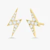 Skyler Tiny Lightning Bolt Diamond Stud Earrings