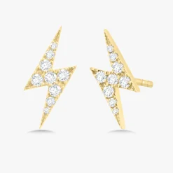 Skyler Tiny Lightning Bolt Diamond Stud Earrings