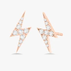 Skyler Tiny Lightning Bolt Diamond Stud Earrings