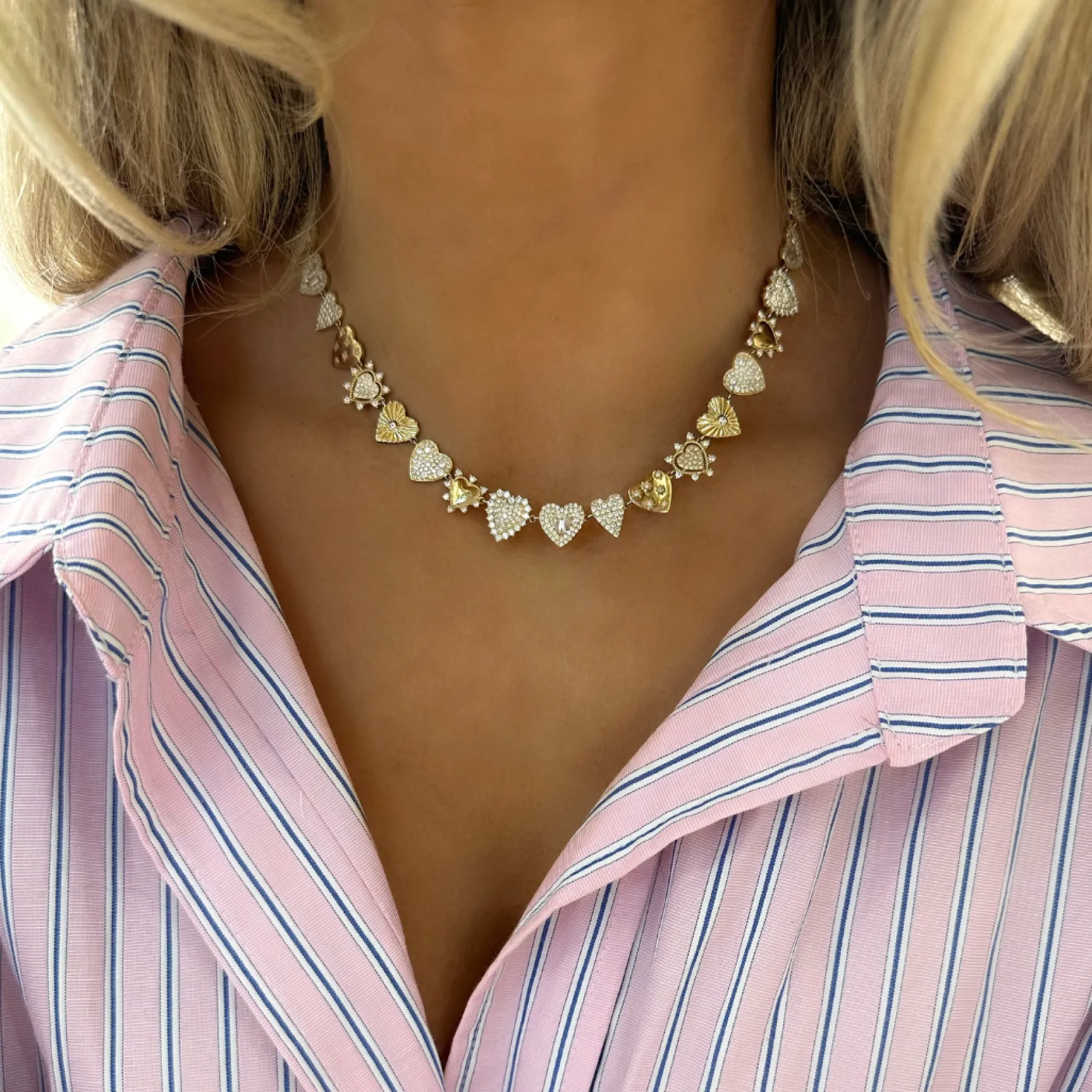 Soleil Diamond Heart Charm Necklace 5.15 ctw