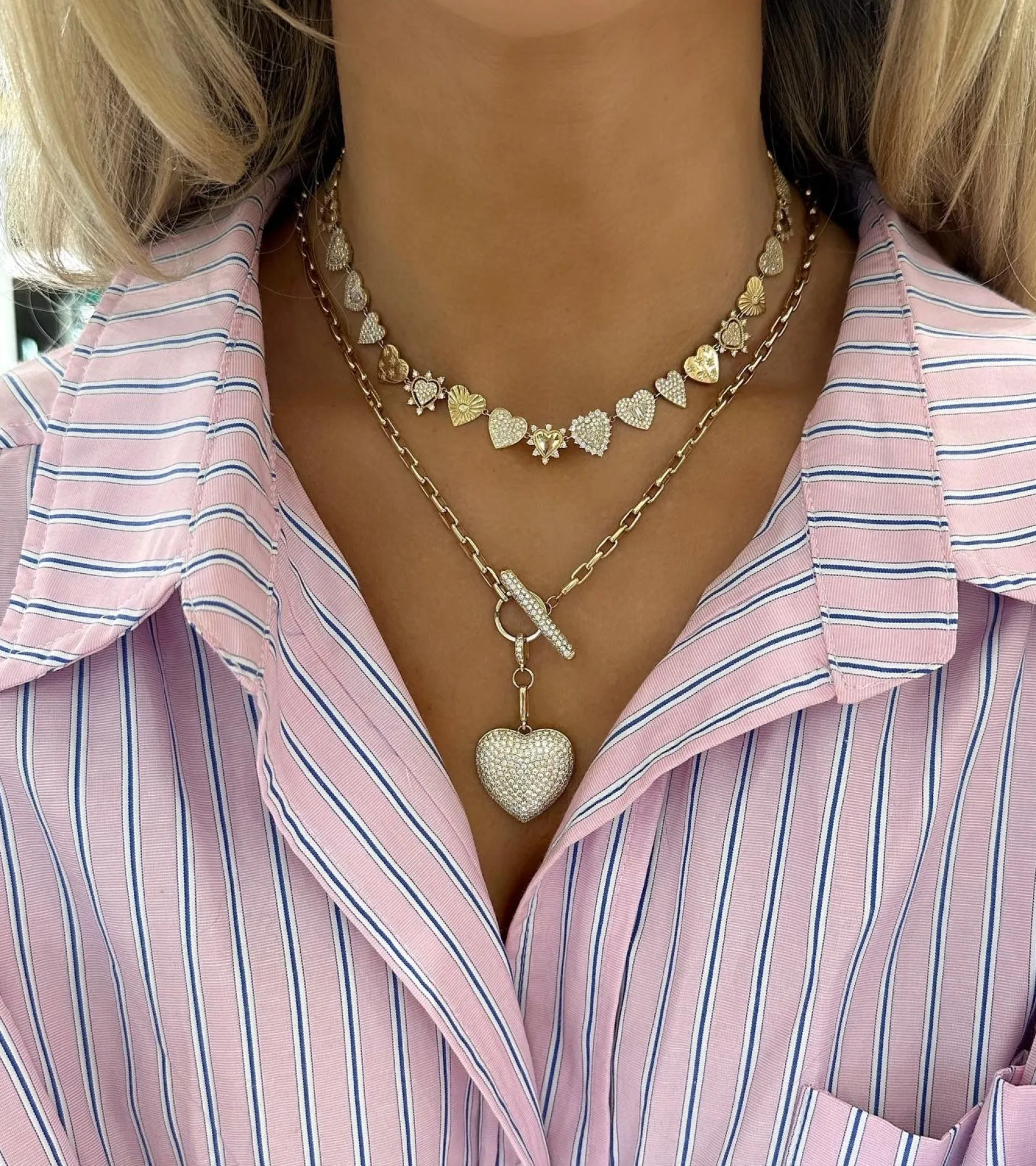 Soleil Diamond Heart Charm Necklace 5.15 ctw