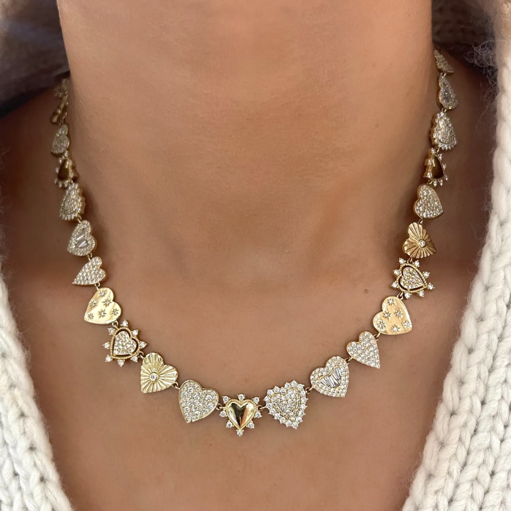 Soleil Diamond Heart Charm Necklace 5.15 ctw