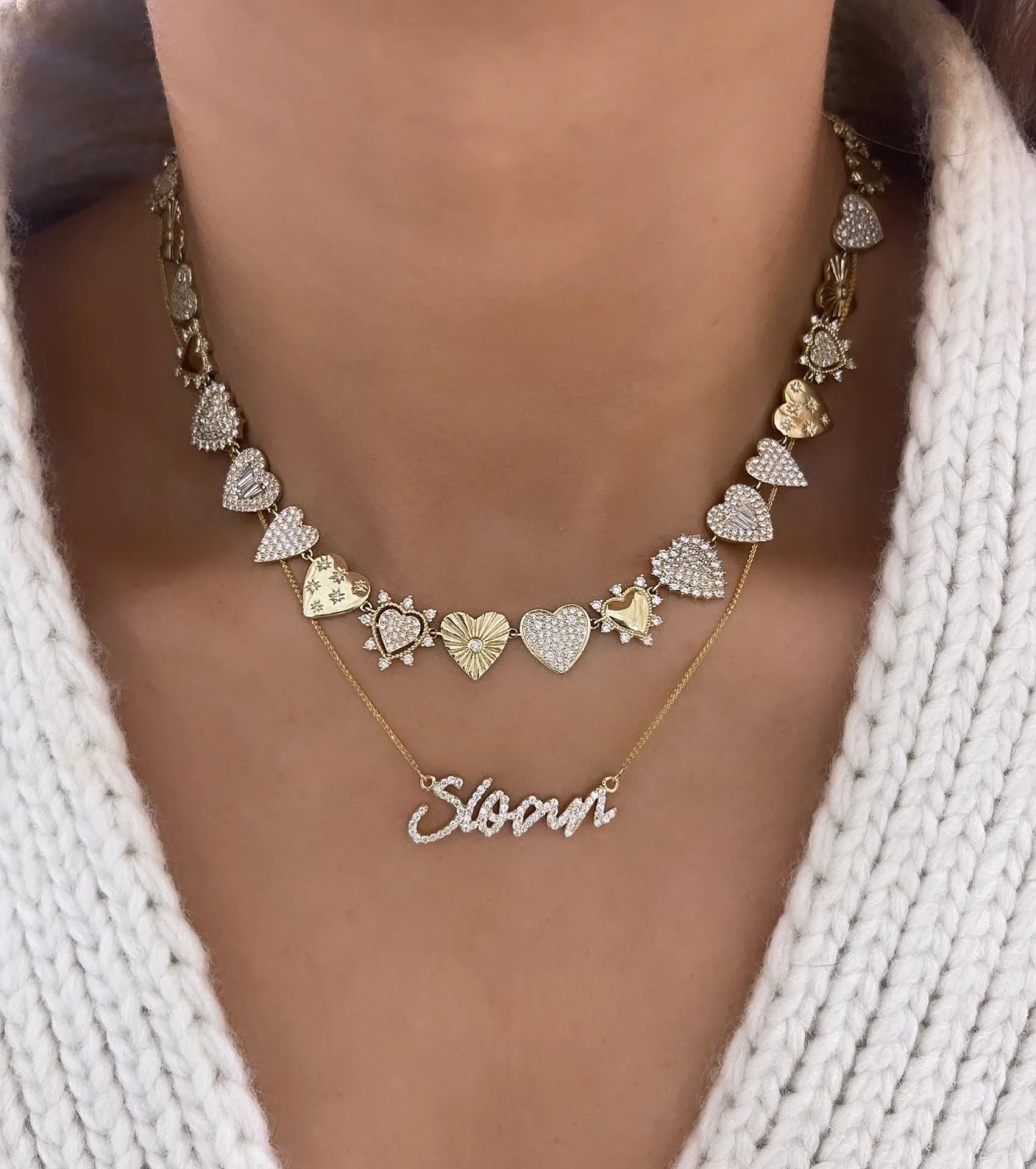 Soleil Diamond Heart Charm Necklace 5.15 ctw