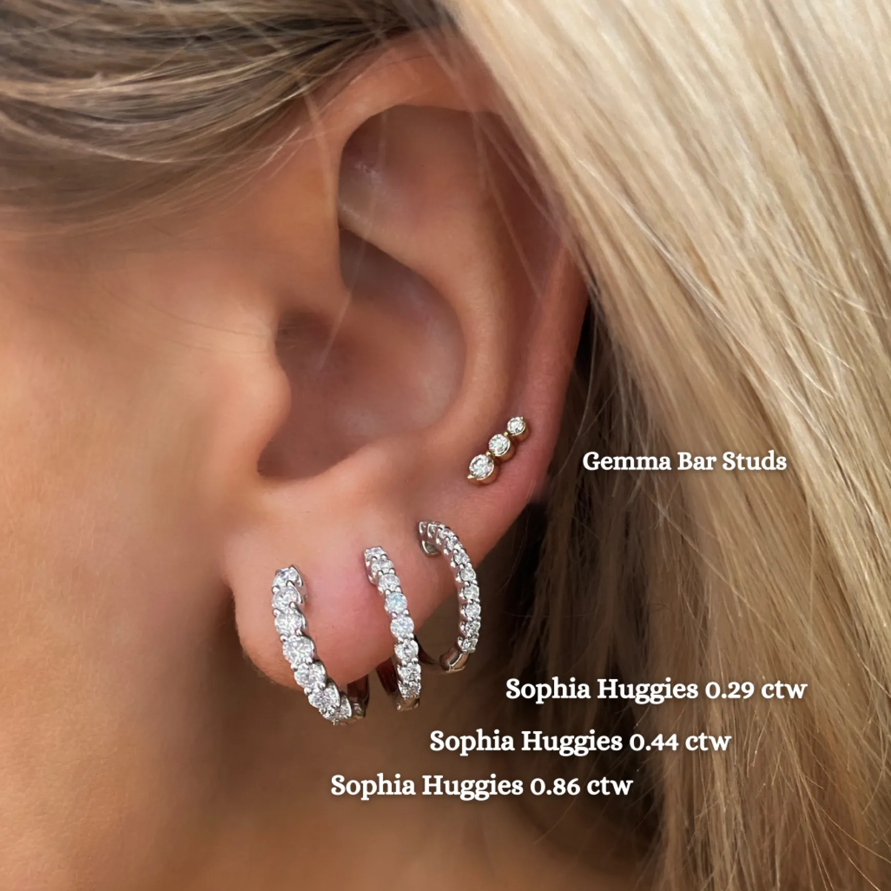Sophia Diamond Huggie Earrings