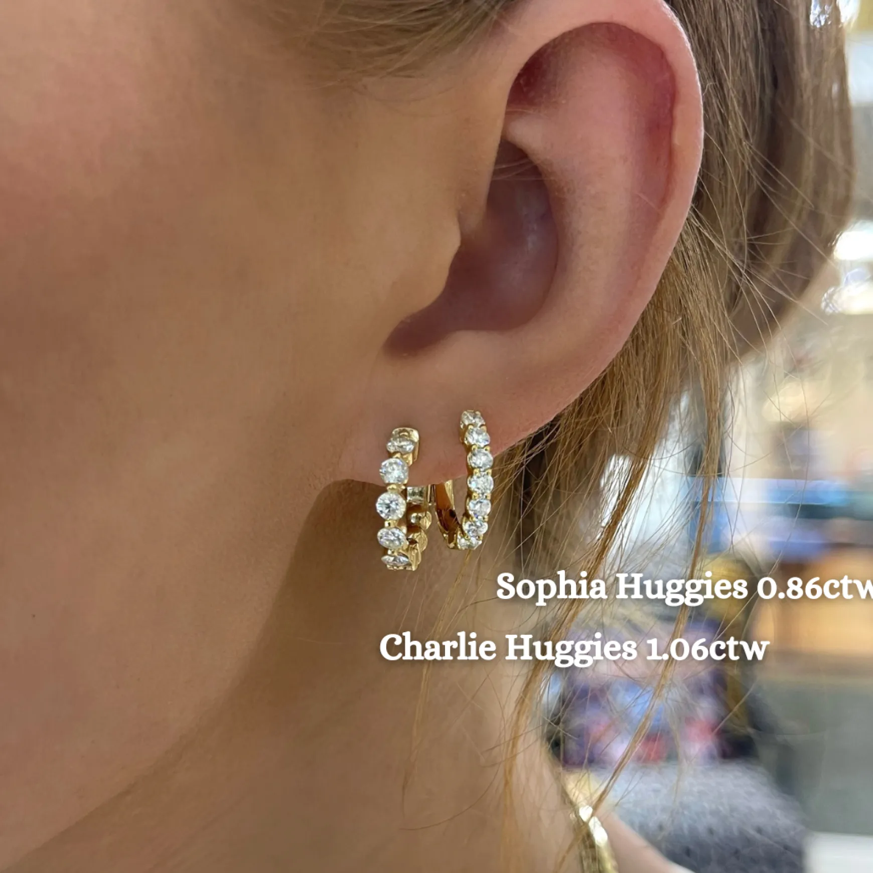 Sophia Diamond Huggie Earrings