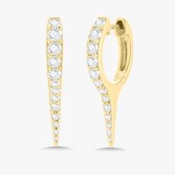 Spike Pointed Huggie Earrings 0.44 ctw