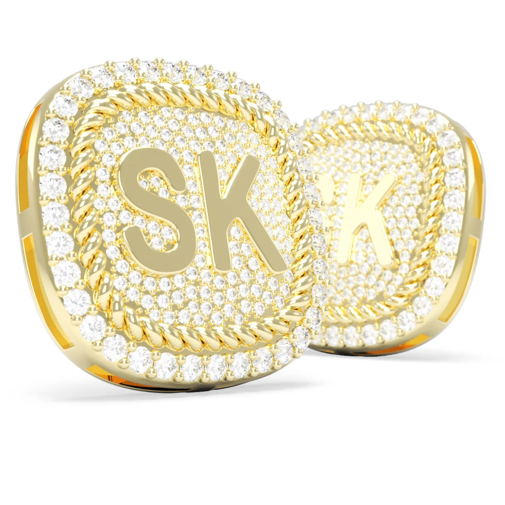 Square Pave Diamond Cuff Links