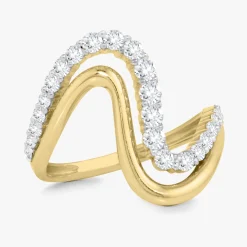 Swoop Gold & Diamond Ring 0.72 ctw