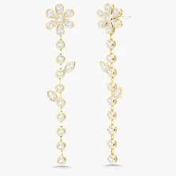 Tallulah Floating Flower Bezeled Diamond Stud Earrings 4.30 ctw