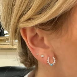 Tate Turquoise & Diamond Horseshoe Stud Earrings