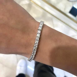 Tavia Asscher Cut Diamond Tennis Bracelet 11.85 ctw
